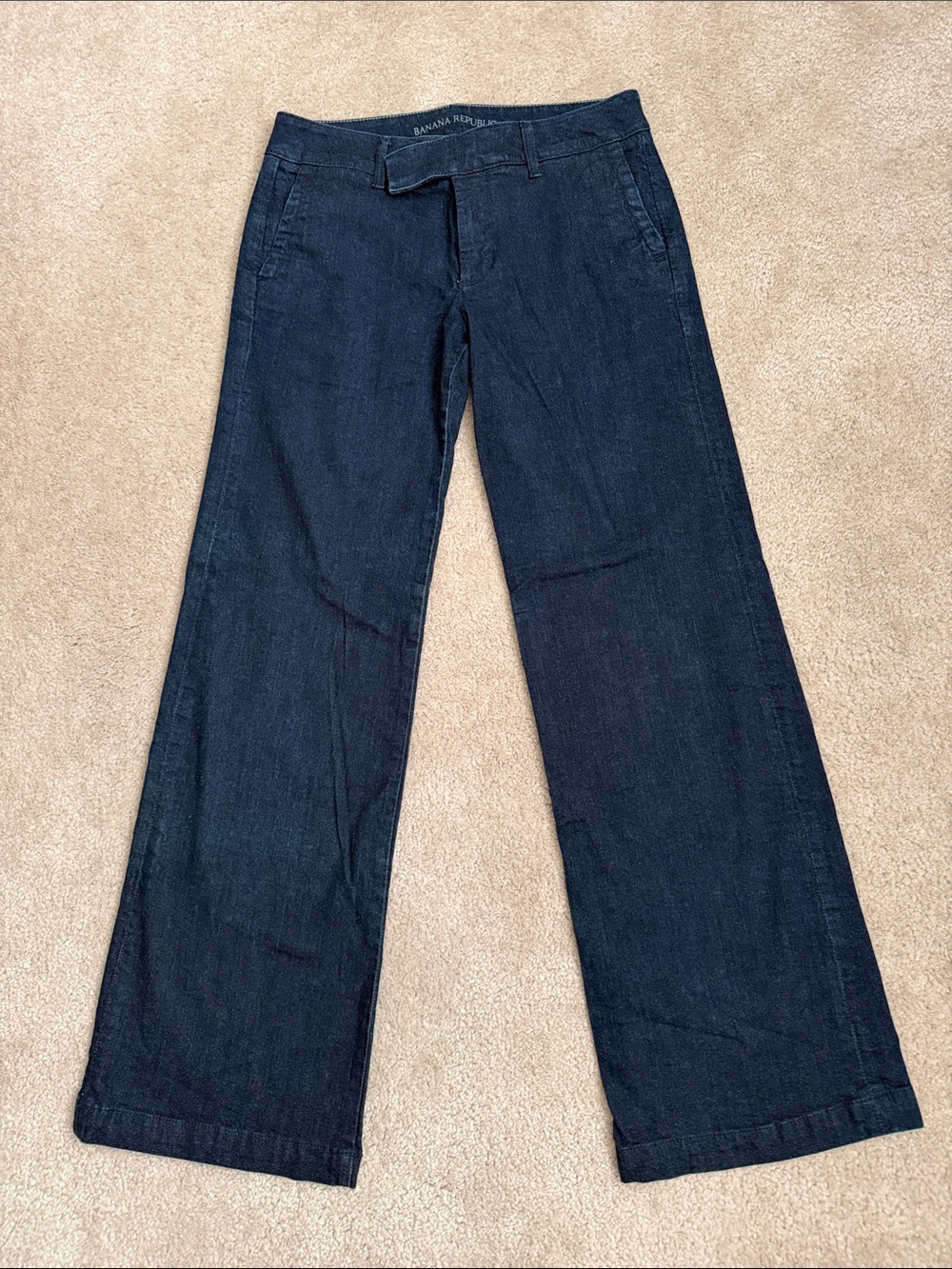 Banana Republic Navy Wide-Leg Trousers